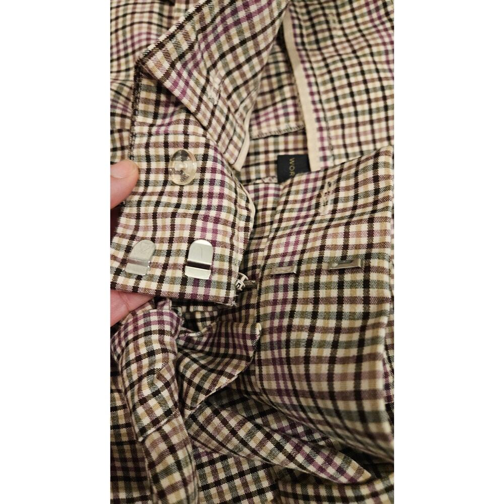 Worthington Size 10 Plaid Paperbag Waist Pants Tie Belt Work Career NWT - Picture 4 of 11